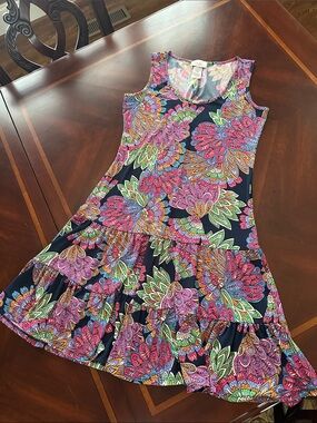 Sleeveless Floral Print Midi Dress - Multicolor